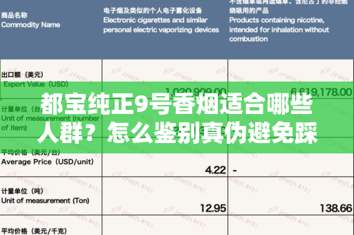 都宝纯正9号香烟适合哪些人群？怎么鉴别真伪避免踩坑？